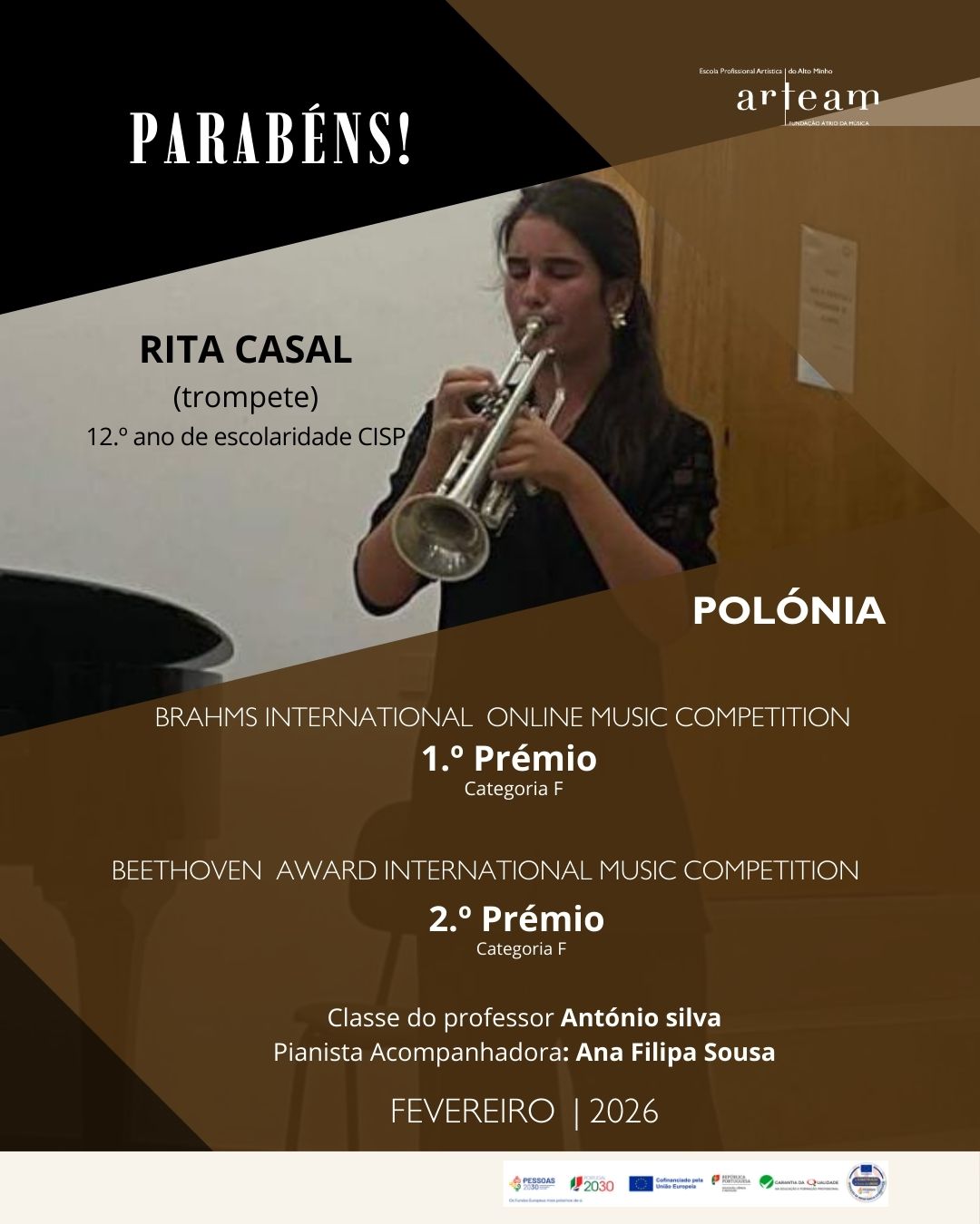 Parabéns,  aluna da ARTEAM - Rita Casal